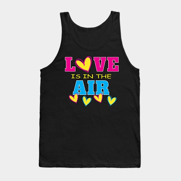 Happy Couples Singles Valentine Love Is in the Air Tank Top by Envision Styles